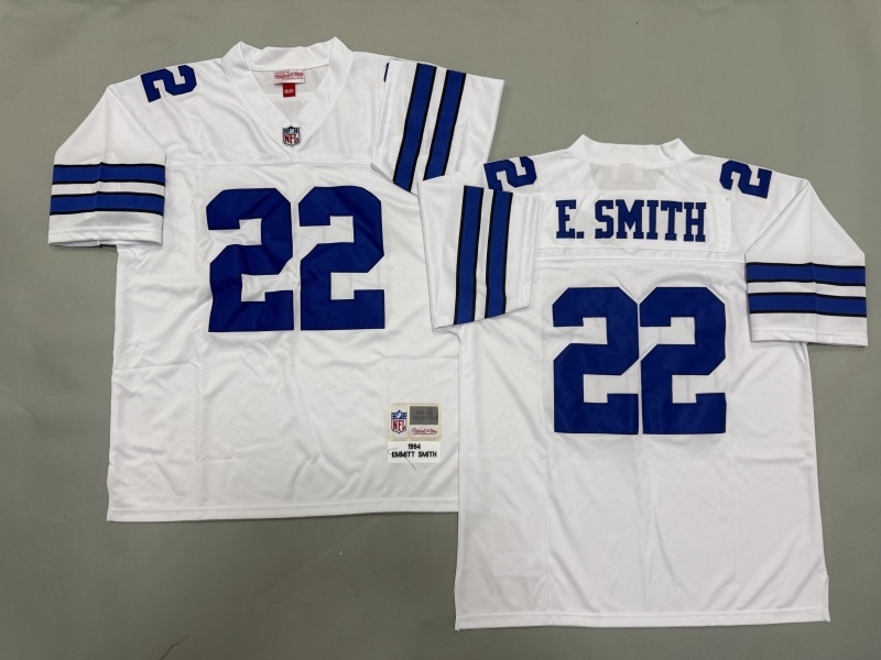 Men 2025 Nike Dallas Cowboys #22 E.Smith White Throwback Limited NFL Jersey 001->dallas cowboys->NFL Jersey